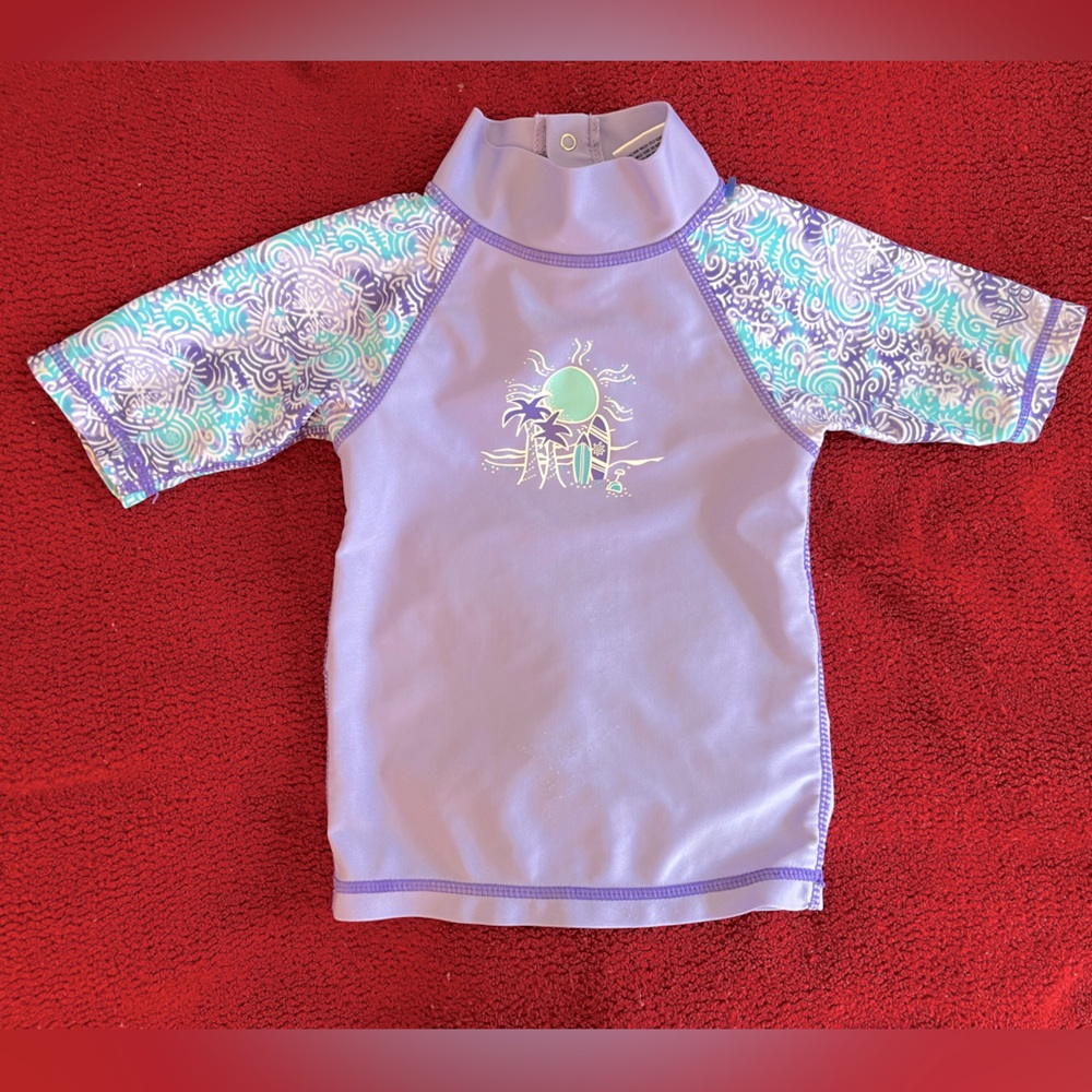 UV Skins Violet Mock Neck Rash Guard - 2T